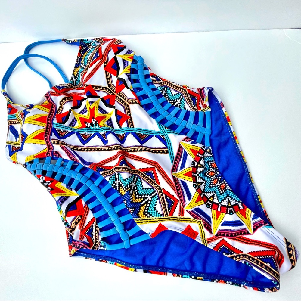 Tinibikini multicolor one piece swim suit Size M